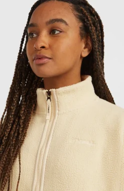 DamesMust-Have High-Pile fleecevest met volledige rits| Beige
