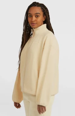 DamesMust-Have High-Pile fleecevest met volledige rits| Beige