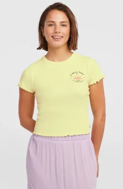 DamesO'Neill Rib T-shirt| Geel