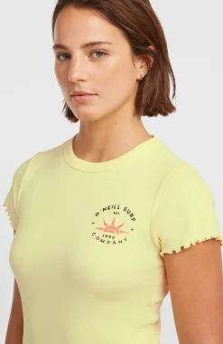 DamesO'Neill Rib T-shirt| Geel
