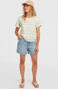 DamesO'Riginals Boxy Stripe T-shirt| Blauw