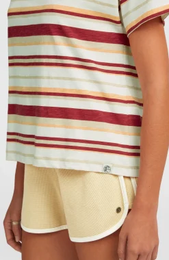 DamesO'Riginals Boxy Stripe T-shirt| Beige