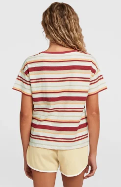 DamesO'Riginals Boxy Stripe T-shirt| Beige