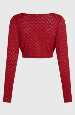 DamesO'Riginals Knotted shirt met lange mouwen| Rood