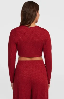 DamesO'Riginals Knotted shirt met lange mouwen| Rood