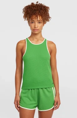 DamesO'Riginals tanktop van gewafelde stof| Groen