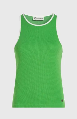DamesO'Riginals tanktop van gewafelde stof| Groen