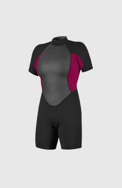 DamesReactor-2 2mm Back Zip Short Sleeve Spring Wetsuit| Zwart