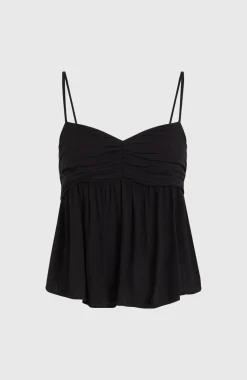 DamesReeta geweven top| Zwart