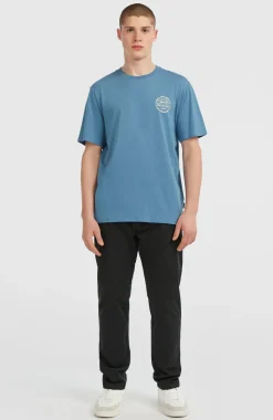 HerenChest Print T-shirt| Blauw