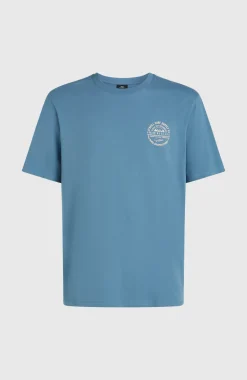 HerenChest Print T-shirt| Blauw