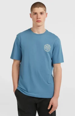 HerenChest Print T-shirt| Blauw