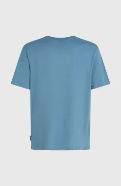 HerenChest Print T-shirt| Blauw