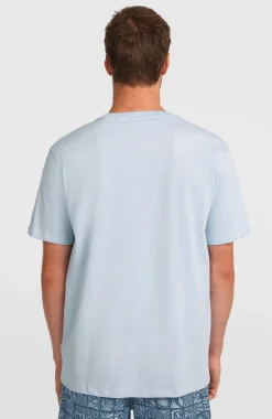 HerenChest Print T-shirt| Blauw