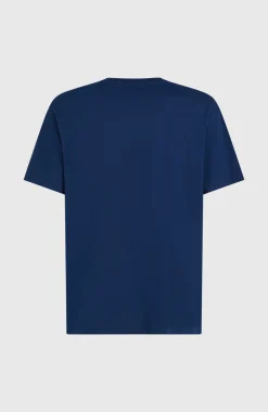 HerenChest Print T-shirt| Blauw