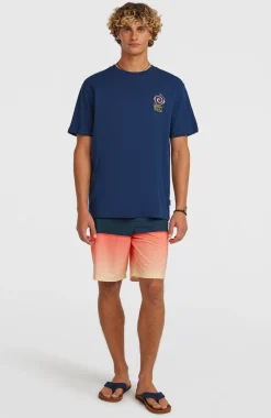 HerenChest Print T-shirt| Blauw
