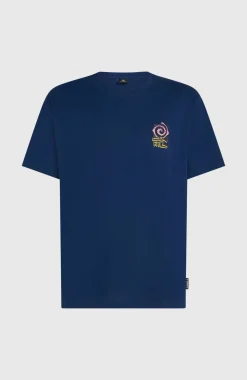 HerenChest Print T-shirt| Blauw
