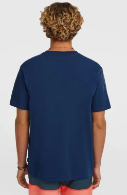 HerenChest Print T-shirt| Blauw