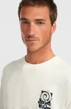 HerenChest Print T-shirt| Wit