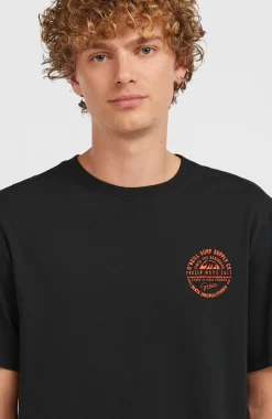 HerenChest Print T-shirt| Zwart