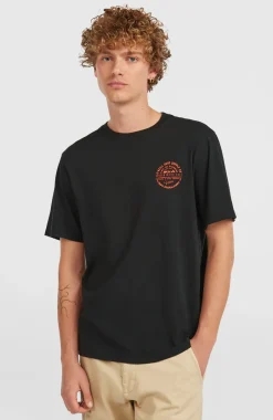HerenChest Print T-shirt| Zwart