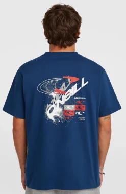 HerenEssentials 90s Graphic T-shirt| Blauw