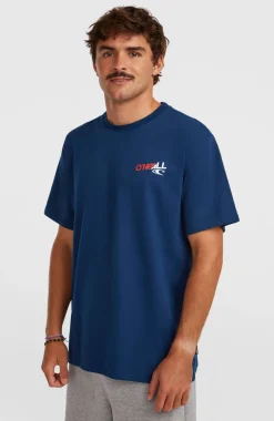 HerenEssentials 90s Graphic T-shirt| Blauw