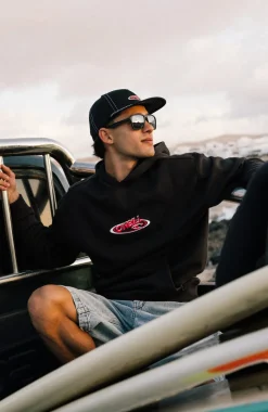 HerenEssentials 90s Logo hoodie| Zwart