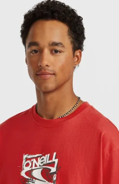 HerenEssentials 90s Logo T-shirt| Rood