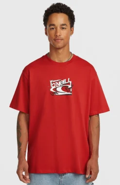 HerenEssentials 90s Logo T-shirt| Rood