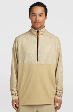 HerenFWC'Cruz Printed fleecetrui met halve rits| Beige