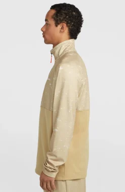 HerenFWC'Cruz Printed fleecetrui met halve rits| Beige