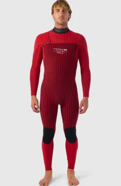 HerenHyperfreak Fire 3/2mm+ Chest Zip Full Wetsuit| Zwart