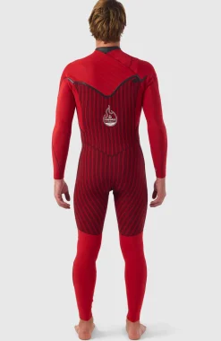 HerenHyperfreak Fire 3/2mm+ Chest Zip Full Wetsuit| Zwart