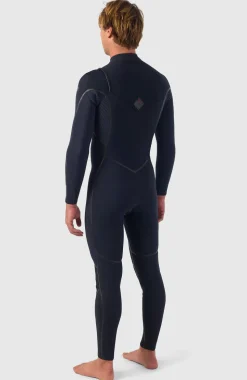 HerenHyperfreak Fire 4/3mm+ Chest Zip Full Wetsuit| Zwart