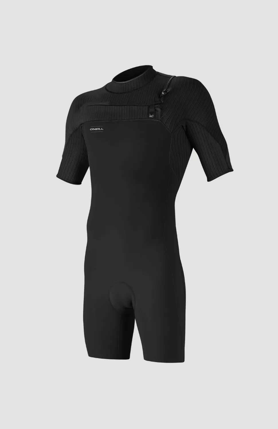 HerenHyperfreak 2mm Chest Zip Shortsleeve Spring Wetsuit| Zwart