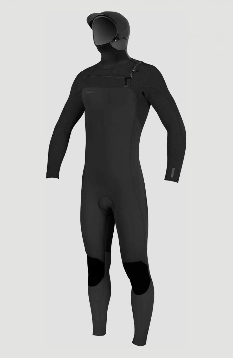 HerenHyperfreak Plus 4/3mm Chest Zip Hood| Zwart