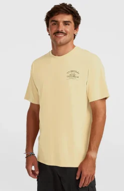HerenMelange Chest-Print T-shirt| Beige