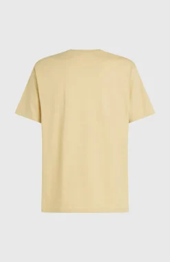 HerenMelange Chest-Print T-shirt| Beige