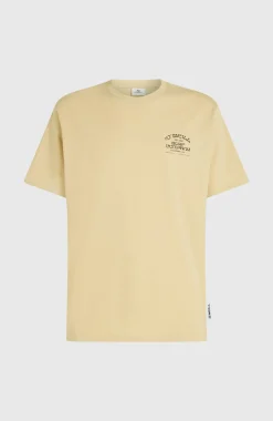 HerenMelange Chest-Print T-shirt| Beige