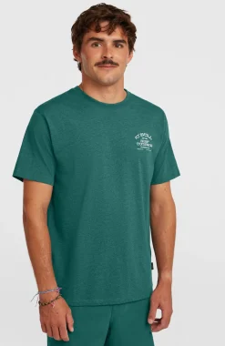 HerenMelange Chest-Print T-shirt| Groen