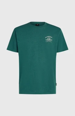 HerenMelange Chest-Print T-shirt| Groen