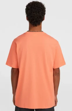 HerenMelange Chest-Print T-shirt| Oranje