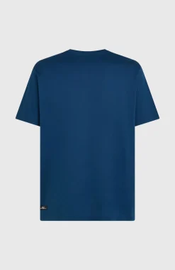 HerenMuir Chest Print T-shirt| Blauw