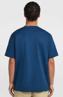 HerenMuir Chest Print T-shirt| Blauw
