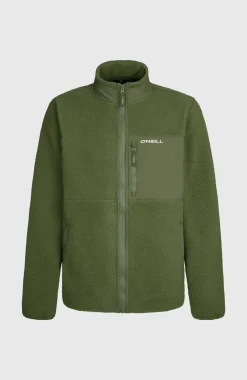 HerenMust-Have High-Pile fleecevest met volledige rits| Groen