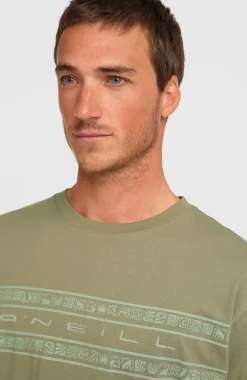 HerenO'Neill Flower Stripe T-shirt| Groen