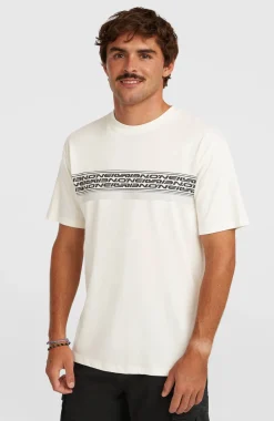 HerenO'Neill Logo Stripe T-shirt| Wit