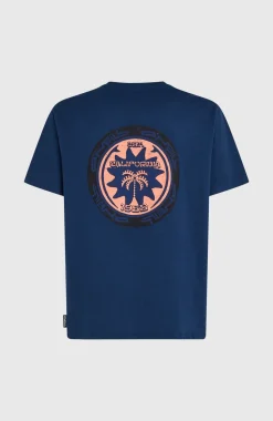 HerenO'Neill Slub Back-Print T-shirt| Blauw