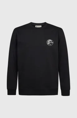HerenO'Riginals Chest Print Crew sweater| Zwart